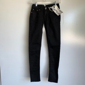 NWT L.A.IDOL Black skinny  jeans  with rhinestone  Hardware  Size 1